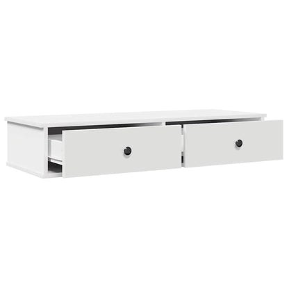 Scaffale a Parete con Cassetti Bianco 100x37,5x19 cm Truciolato | homemem39