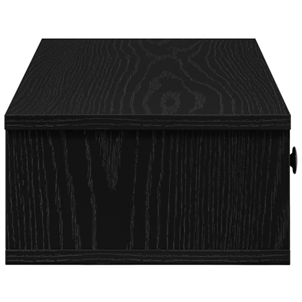 Scaffale a Parete con Cassetti Nero 100x37,5x19cm in Truciolato | homemem39