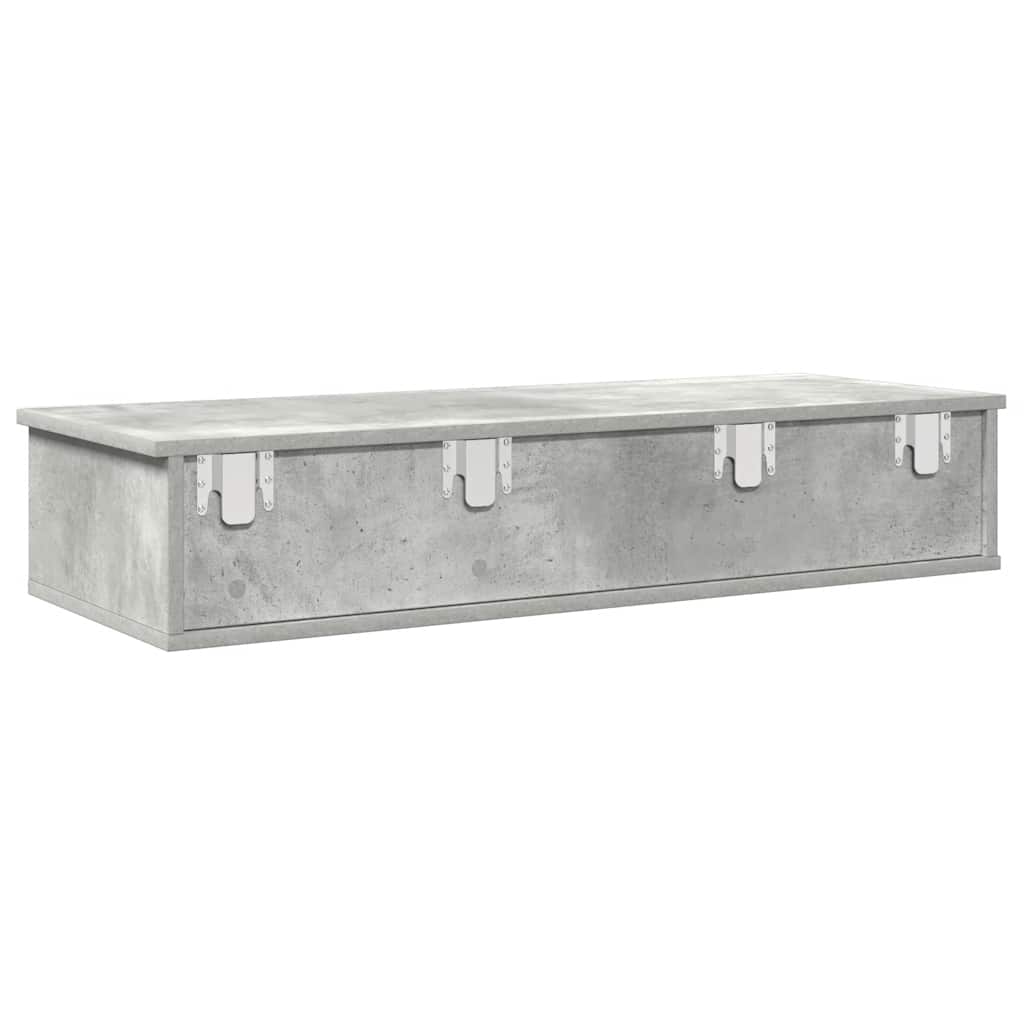 Scaffale a Parete con Cassetti Grigio 100x37,5x19 cm Truciolato | homemem39