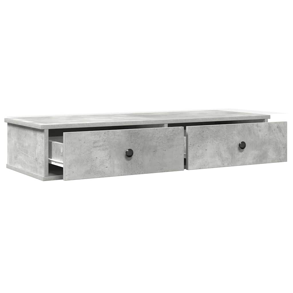 Scaffale a Parete con Cassetti Grigio 100x37,5x19 cm Truciolato | homemem39