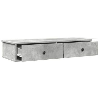 Scaffale a Parete con Cassetti Grigio 100x37,5x19 cm Truciolato | homemem39