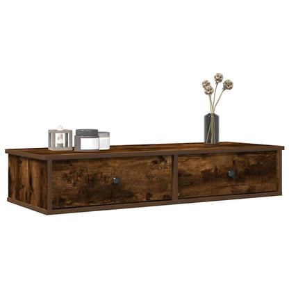 Scaffale a Parete con Cassetti Fumo 100x37,5x19cm in Truciolato | homemem39