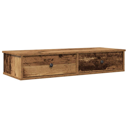 Scaffale a Parete con Cassetti Antico 100x37,5x19 cm Truciolato | homemem39