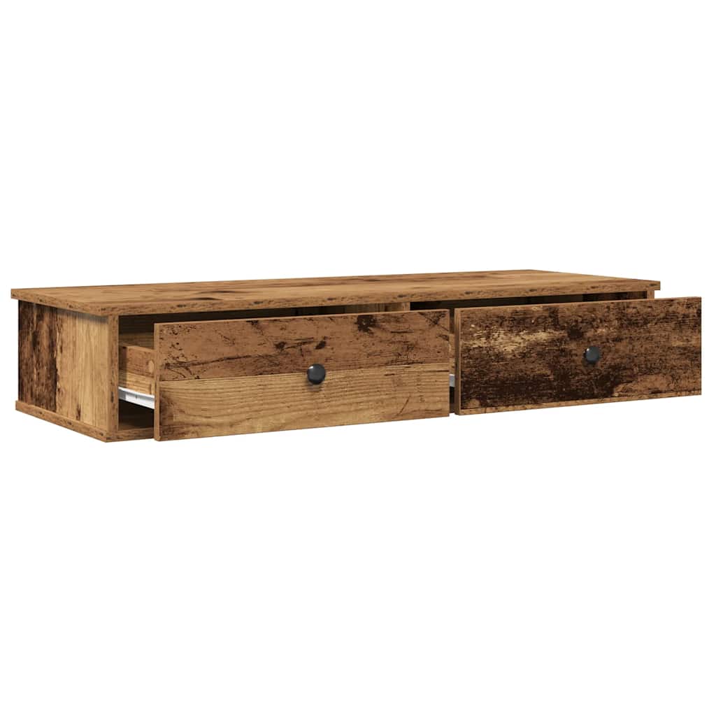 Scaffale a Parete con Cassetti Antico 100x37,5x19 cm Truciolato | homemem39