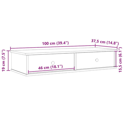 Scaffale a Parete con Cassetti Antico 100x37,5x19 cm Truciolato | homemem39