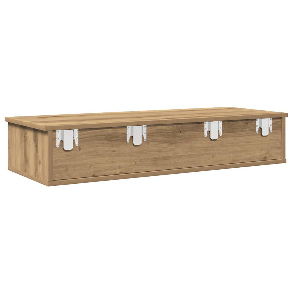 Scaffale a Parete con Cassetti Rovere 100x37,5x19 cm Truciolato | homemem39
