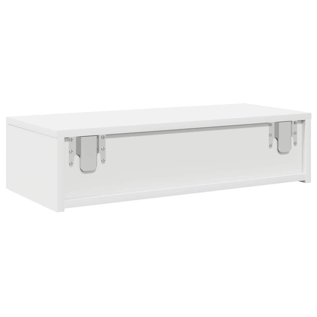 Scaffale a Parete con Cassetti Bianco 60x26,5x15 cm Truciolato