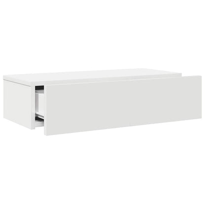 Scaffale a Parete con Cassetti Bianco 60x26,5x15 cm Truciolato