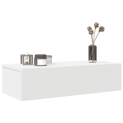 Scaffale a Parete con Cassetti Bianco 60x26,5x15 cm Truciolato