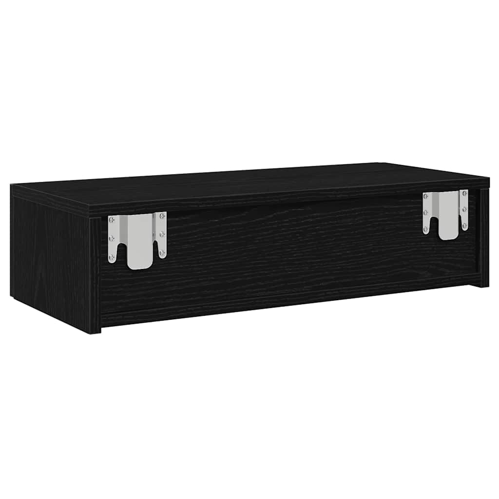 Scaffale a Parete con Cassetti Nero 60x26,5x15 cm in Truciolato | homemem39