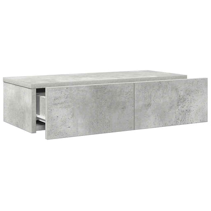 Scaffale a Parete con Cassetti Grigio 60x26,5x15 cm Truciolato | homemem39