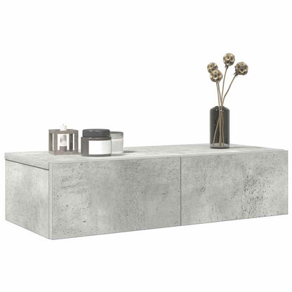 Scaffale a Parete con Cassetti Grigio 60x26,5x15 cm Truciolato | homemem39