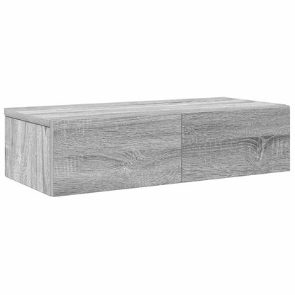 Scaffale a Parete con Cassetti Grigio 60x26,5x15 cm Truciolato | homemem39