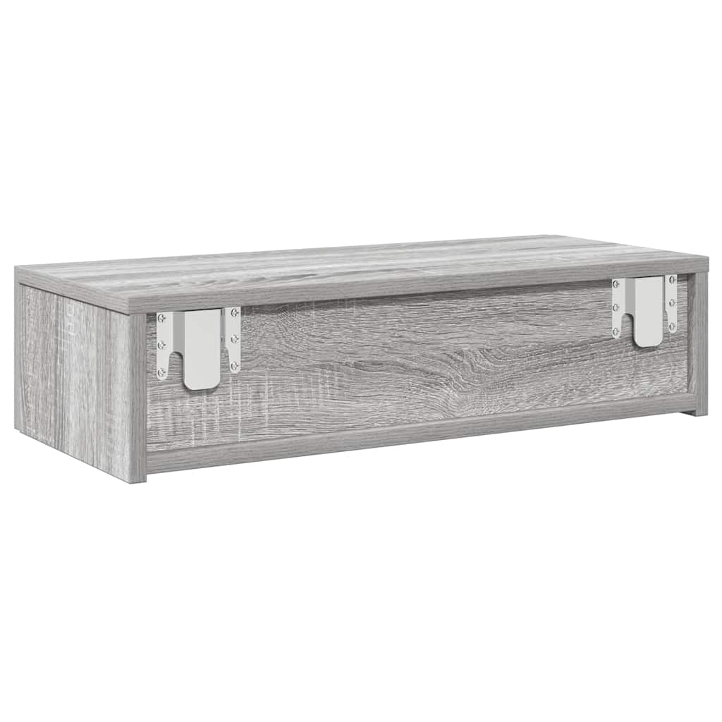 Scaffale a Parete con Cassetti Grigio 60x26,5x15 cm Truciolato | homemem39