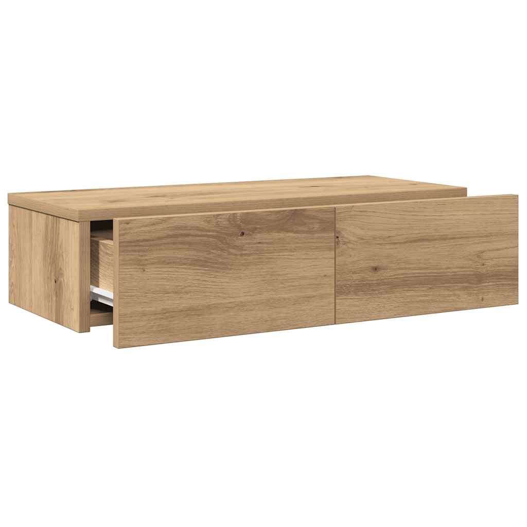 Scaffale a Parete con Cassetti Rovere 60x26,5x15 cm Truciolato | homemem39
