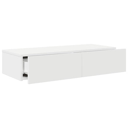 Scaffale a Parete con Cassetti Bianco 80x33x17 cm in Truciolato | homemem39