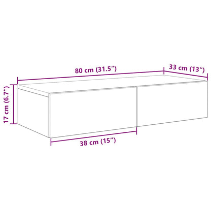 Scaffale a Parete con Cassetti Bianco 80x33x17 cm in Truciolato | homemem39