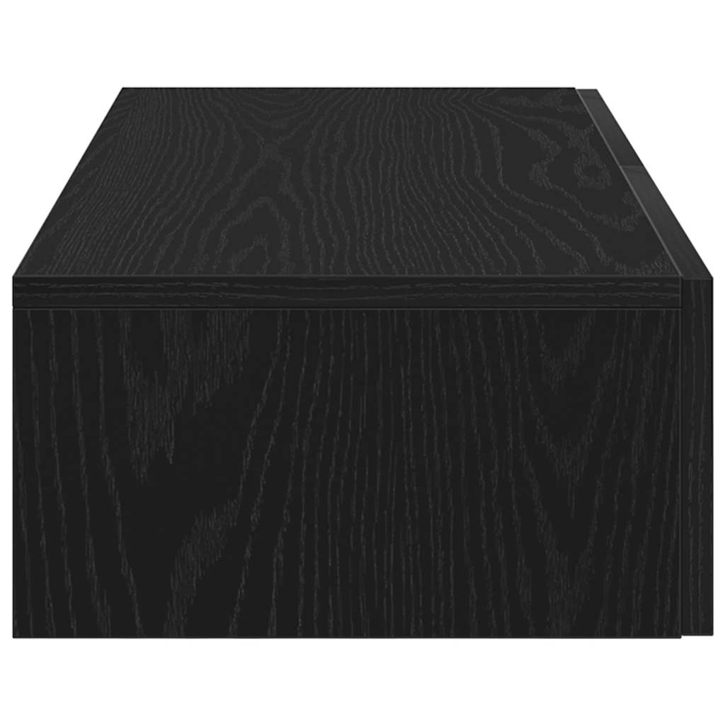 Scaffale a Parete con Cassetti Nero 80x33x17 cm in Truciolato | homemem39