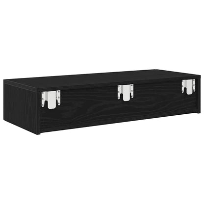 Scaffale a Parete con Cassetti Nero 80x33x17 cm in Truciolato | homemem39