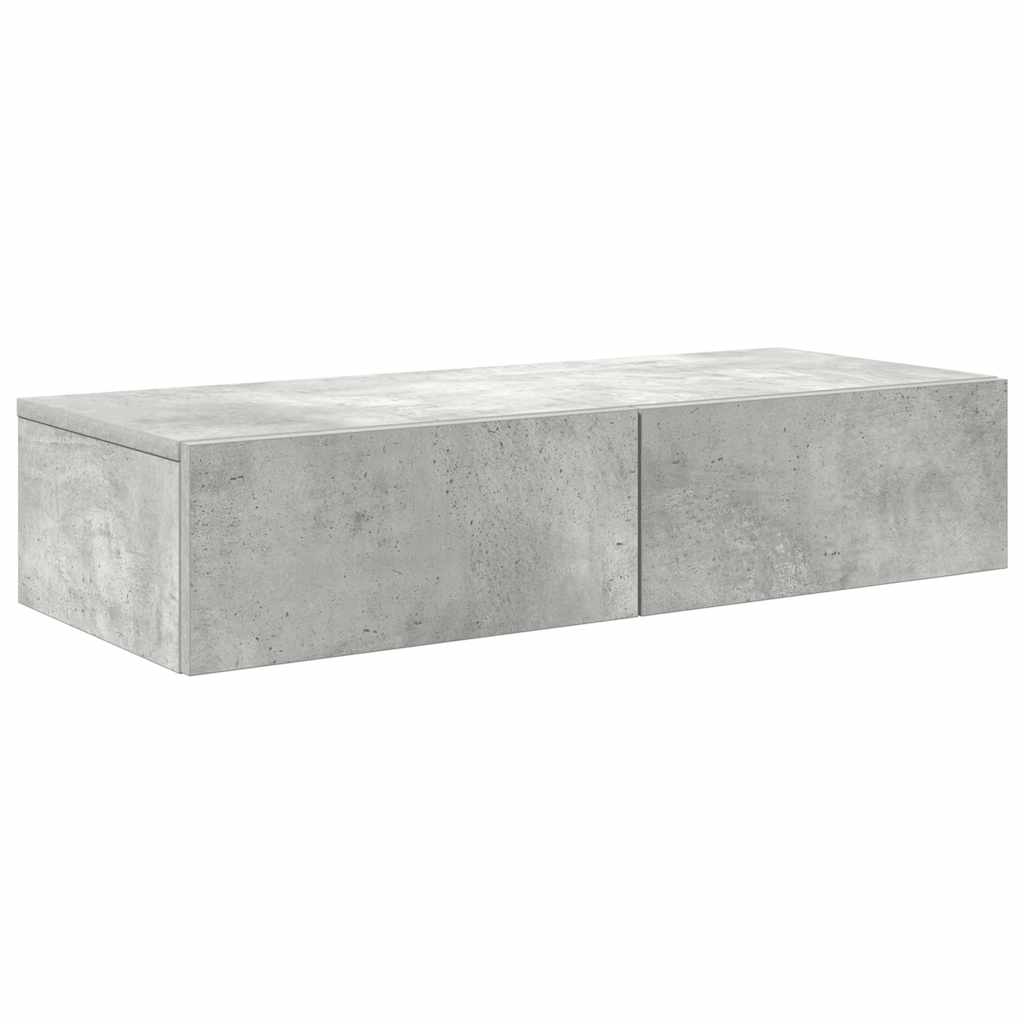 Scaffale a Parete con Cassetti Grigio 80x33x17 cm in Truciolato | homemem39