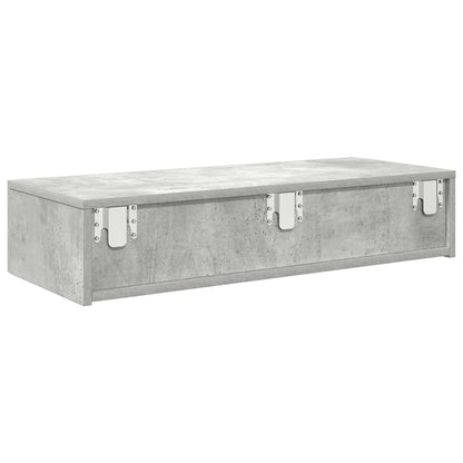 Scaffale a Parete con Cassetti Grigio 80x33x17 cm in Truciolato | homemem39