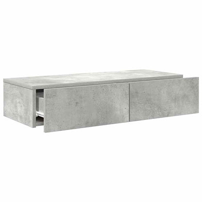 Scaffale a Parete con Cassetti Grigio 80x33x17 cm in Truciolato | homemem39