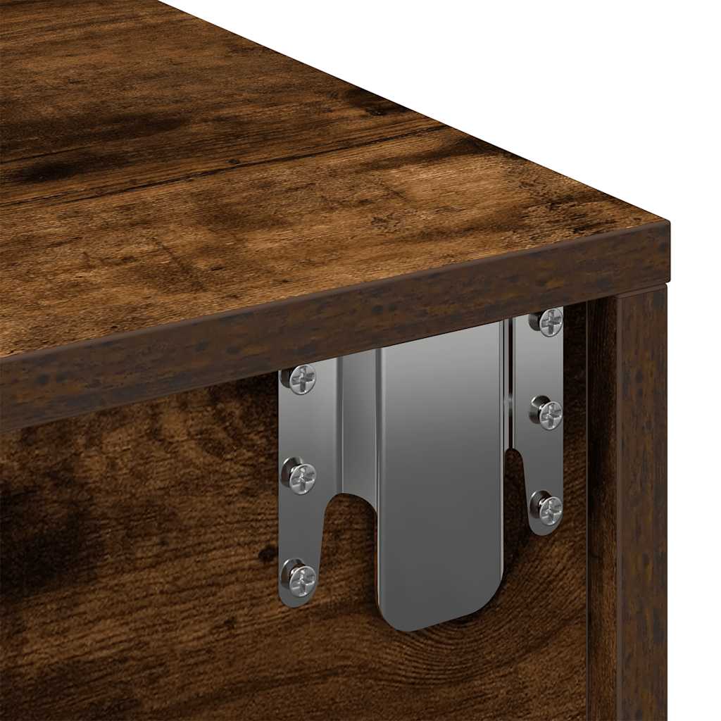 Scaffale a Parete con Cassetti Fumo 80x33x17 cm in Truciolato | homemem39