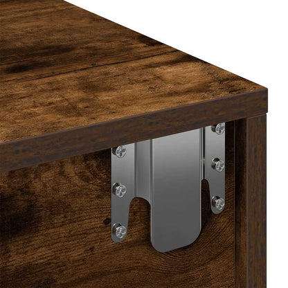 Scaffale a Parete con Cassetti Fumo 80x33x17 cm in Truciolato | homemem39