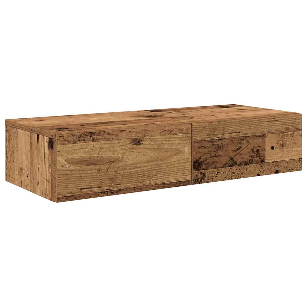 Scaffale a Parete con Cassetti Antico 80x33x17 cm in Truciolato | homemem39