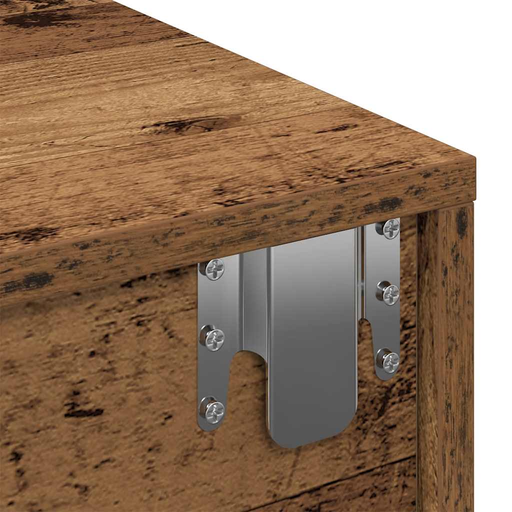 Scaffale a Parete con Cassetti Antico 80x33x17 cm in Truciolato | homemem39