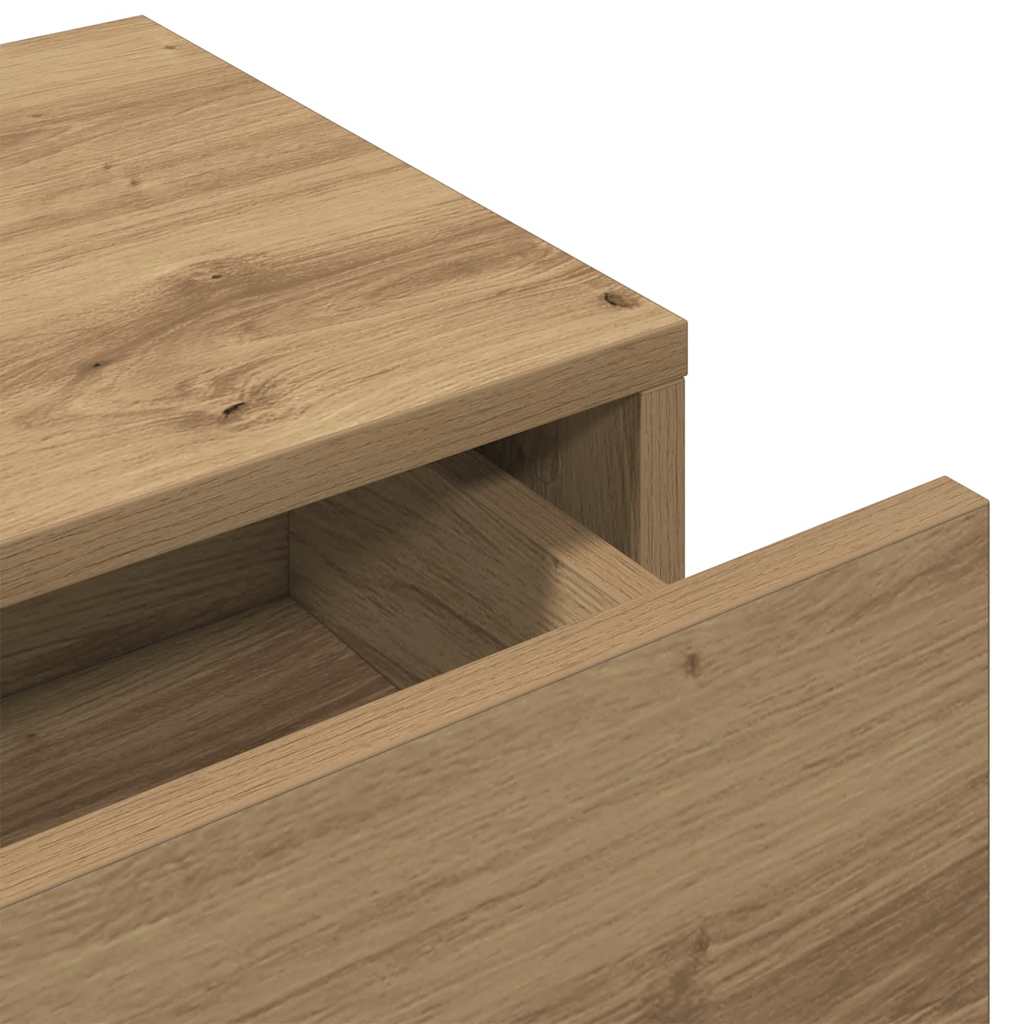 Scaffale a Parete con Cassetti Rovere 80x33x17 cm in Truciolato | homemem39