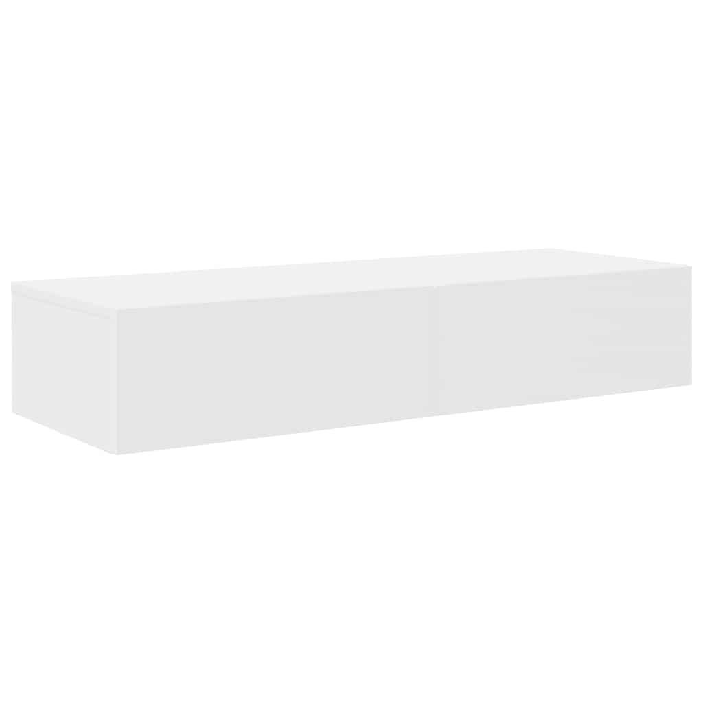 Scaffale a Parete con Cassetti Bianco 100x36x19cm in Truciolato