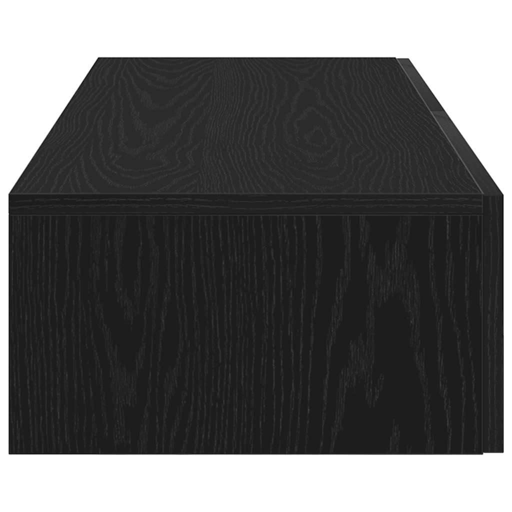 Scaffale a Parete con Cassetti Nero 100x36x19 cm in Truciolato | homemem39