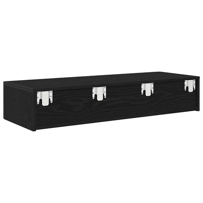 Scaffale a Parete con Cassetti Nero 100x36x19 cm in Truciolato | homemem39