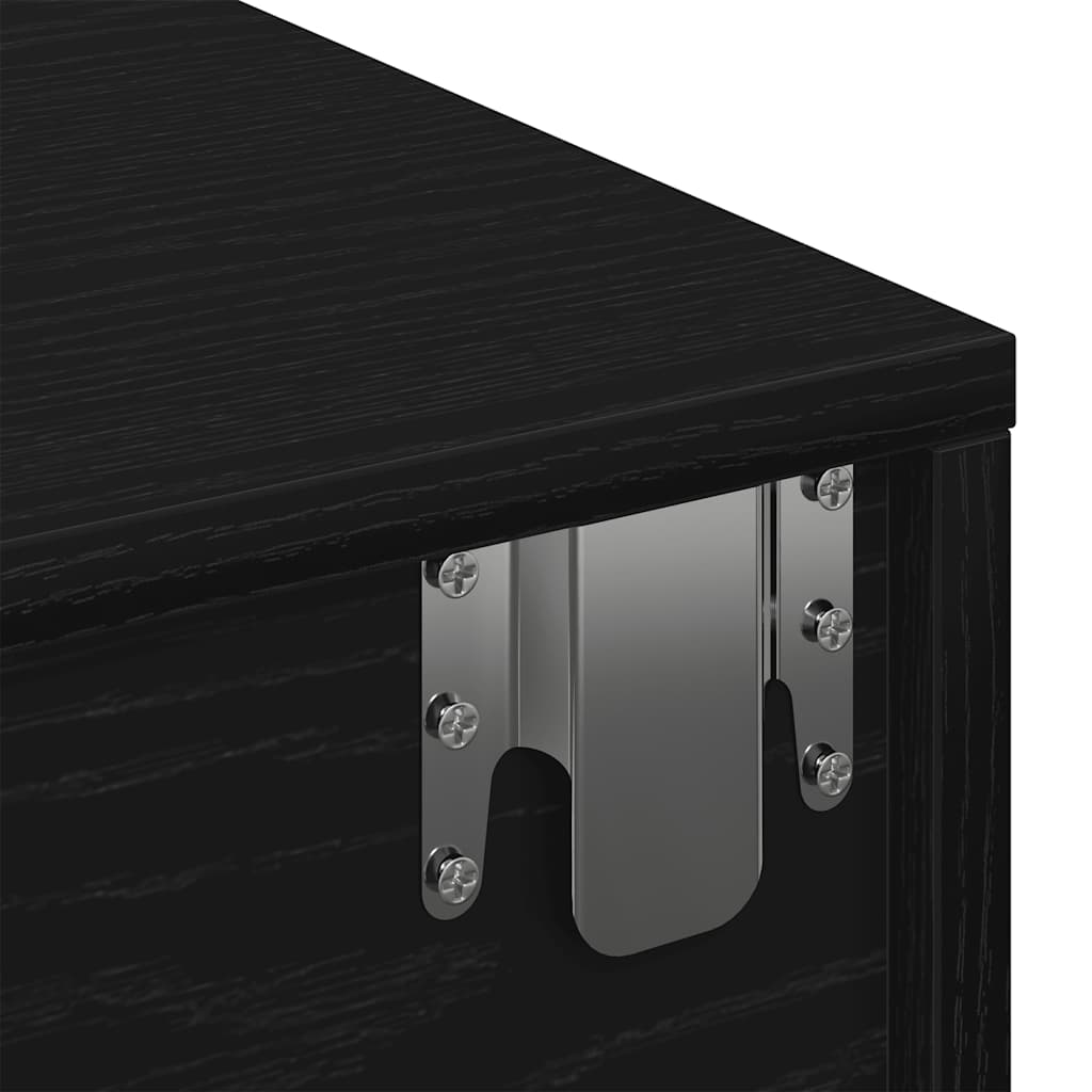Scaffale a Parete con Cassetti Nero 100x36x19 cm in Truciolato | homemem39