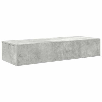 Scaffale a Parete con Cassetti Grigio 100x36x19cm in Truciolato