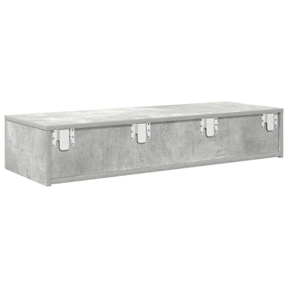 Scaffale a Parete con Cassetti Grigio 100x36x19cm in Truciolato