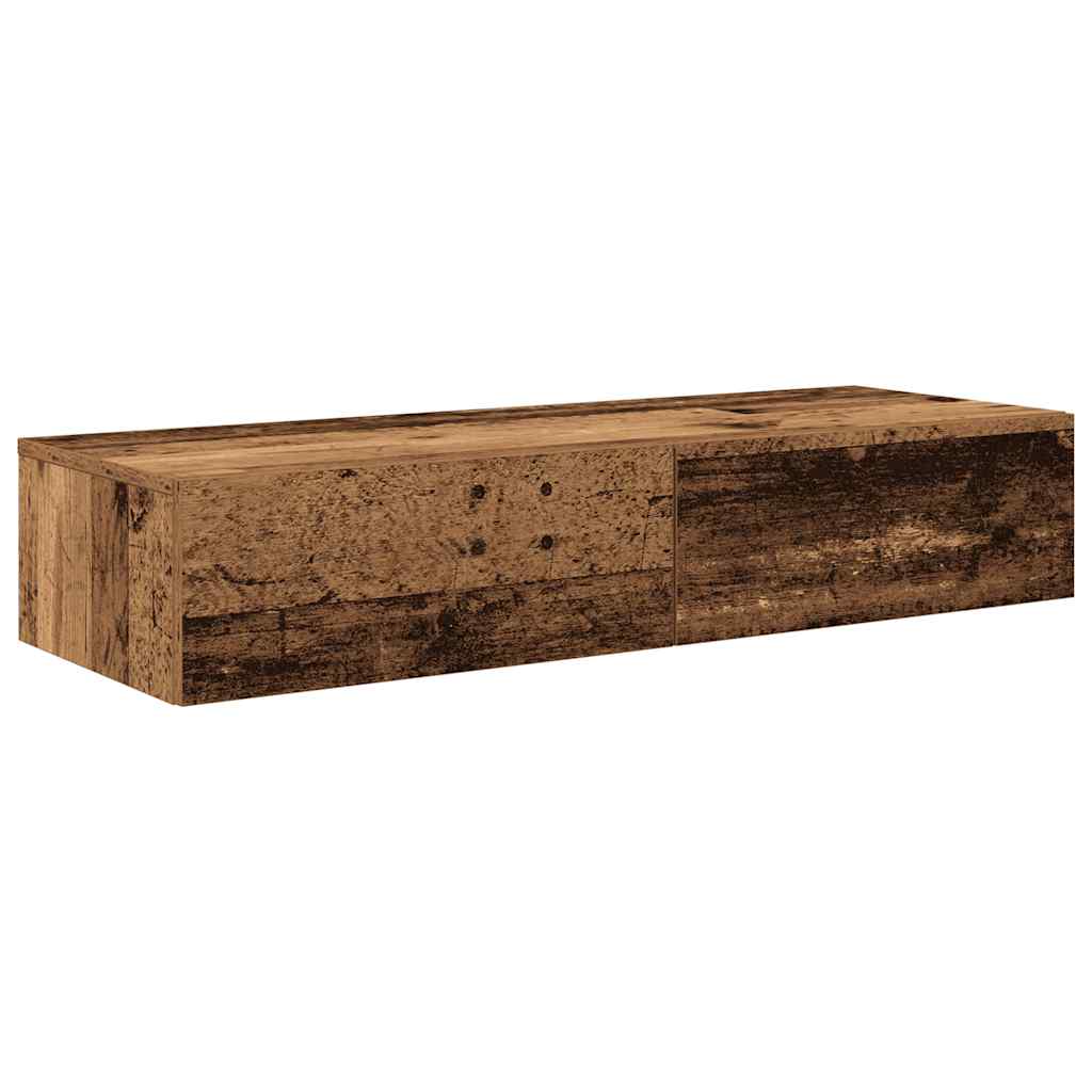 Scaffale a Parete con Cassetti Antico 100x36x19cm in Truciolato | homemem39