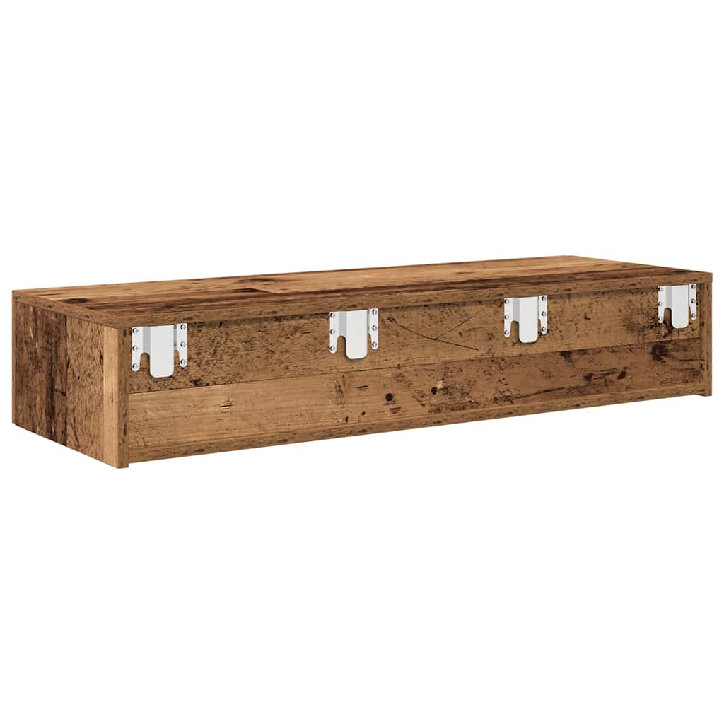 Scaffale a Parete con Cassetti Antico 100x36x19cm in Truciolato | homemem39