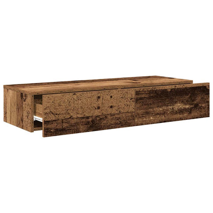 Scaffale a Parete con Cassetti Antico 100x36x19cm in Truciolato | homemem39
