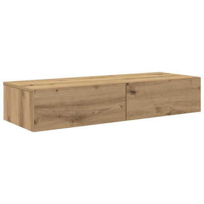 Scaffale a Parete con Cassetti Rovere 100x36x19cm in Truciolato | homemem39