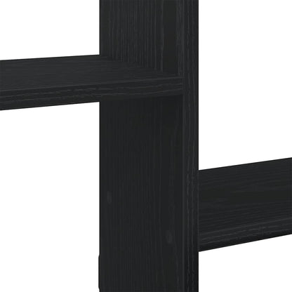 Mensola a Cubo da Parete 5 Scomparti Legno Multistrato Nero | homemem39