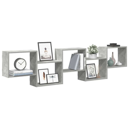 Mensola a Cubo da Parete 5 Scomparti Truciolato Grigio Cemento | homemem39
