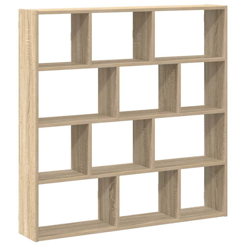 Mensola a Cubo da Muro 12 Scomparti in Truciolato Rovere Sonoma | homemem39