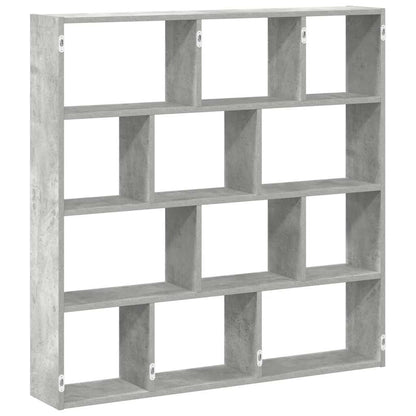 Mensola a Cubo da Muro 12 Scomparti Truciolato Grigio Cemento | homemem39