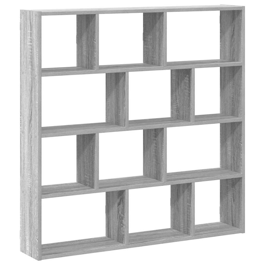 Mensola a Cubo da Muro 12 Scomparti in Truciolato Sonoma Grigio | homemem39