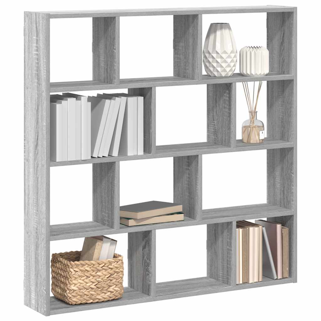 Mensola a Cubo da Muro 12 Scomparti in Truciolato Sonoma Grigio | homemem39