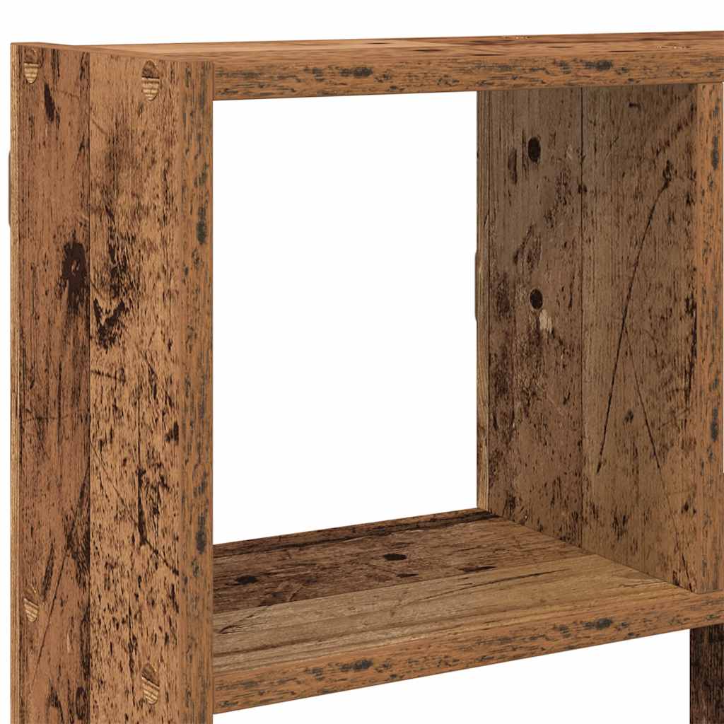 Mensola a Muro a Cubo 12 Scomparti in Truciolato Legno Antico | homemem39
