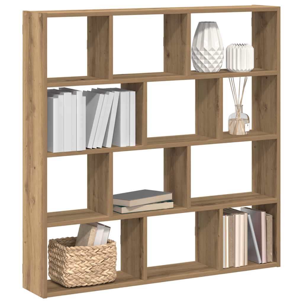 Mensola a Muro Cubo 12 Scomparti Truciolato Rovere Artigianale | homemem39