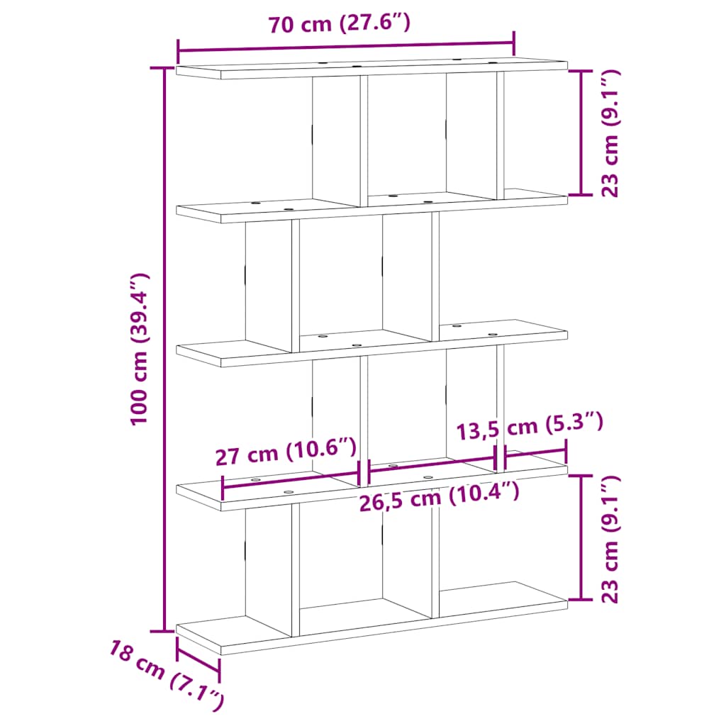 Mensola a Cubo da Parete 12 Scomparti Nero in Truciolato | homemem39